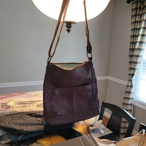 The Sak Burgundy Cross Body Pebble Leather Purse